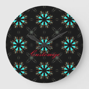 Arrowhead Feathers Pow-wow Thunder_Cove Large Clock