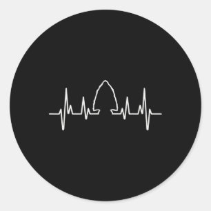 Arrowhead Hunter Arrowhead Hunting Heartbeat  Classic Round Sticker