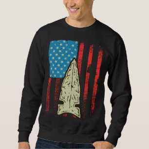 Arrowhead Hunting USA Flag Arrowhead Hunter Sweatshirt