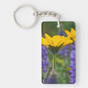 Arrowleaf Balsam Root and Lupine in Spring Bloom Key Ring