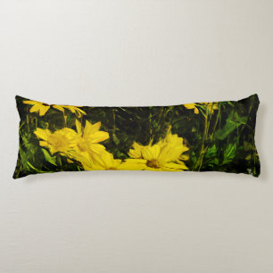 Arrowleaf Balsamroot Yellow Wildflower Abstract Body Cushion