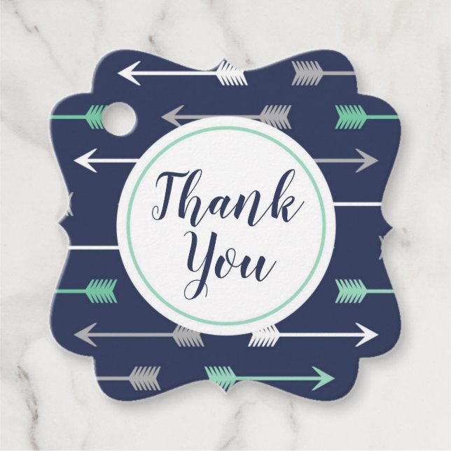 Arrows Baby Shower Favour Tags (Front)