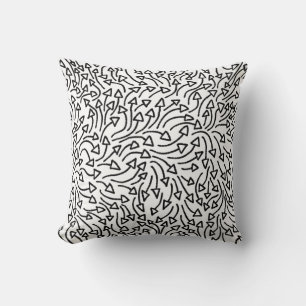 Arrows - Black on White Cushion