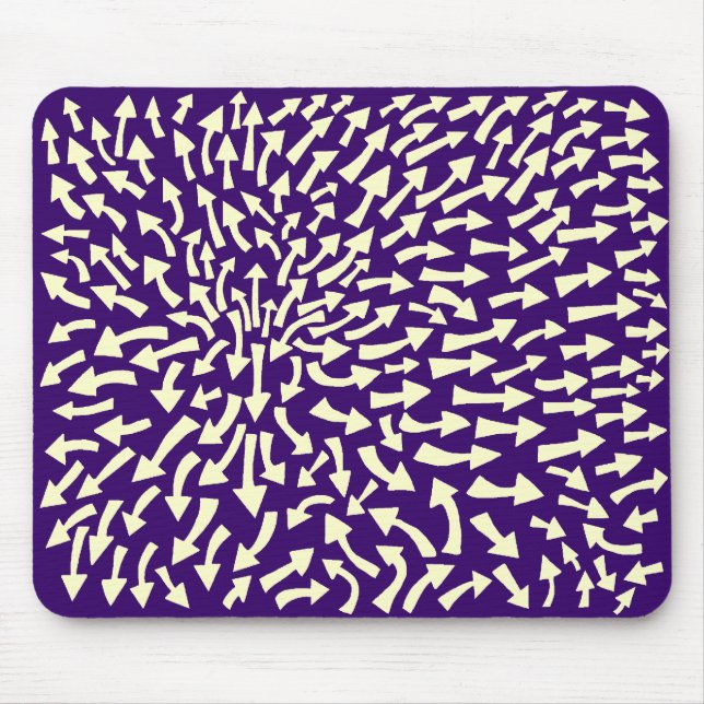 Arrows - Cream on Deep Purple 330066 Mouse Pad (Front)