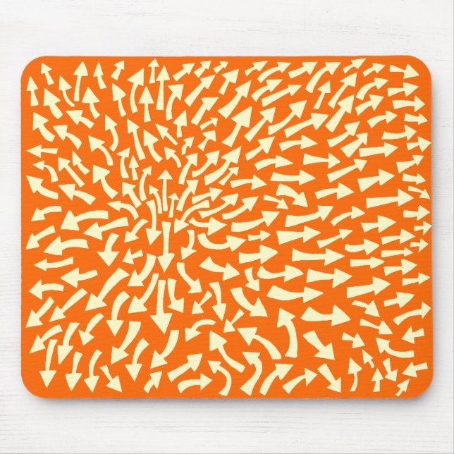 Arrows - Cream on Orange FF6600 Mouse Pad (Front)