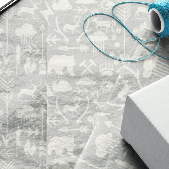Arrows Deer Bears and Clouds Pattern Tissue Paper (This listing is for tissue paper but you can transfer design to any product.)