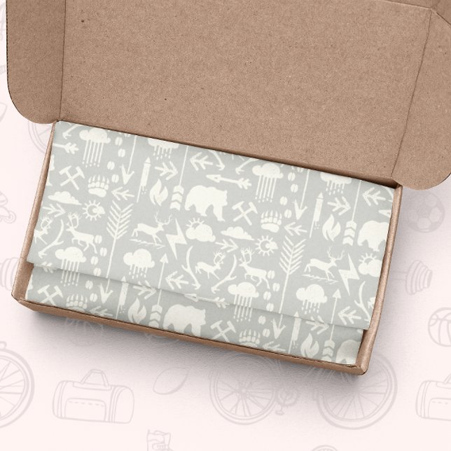 Arrows Deer Bears and Clouds Pattern Tissue Paper (Creator Uploaded)