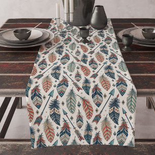 Arrows Feathers Tribal Table Runner Earth Tones