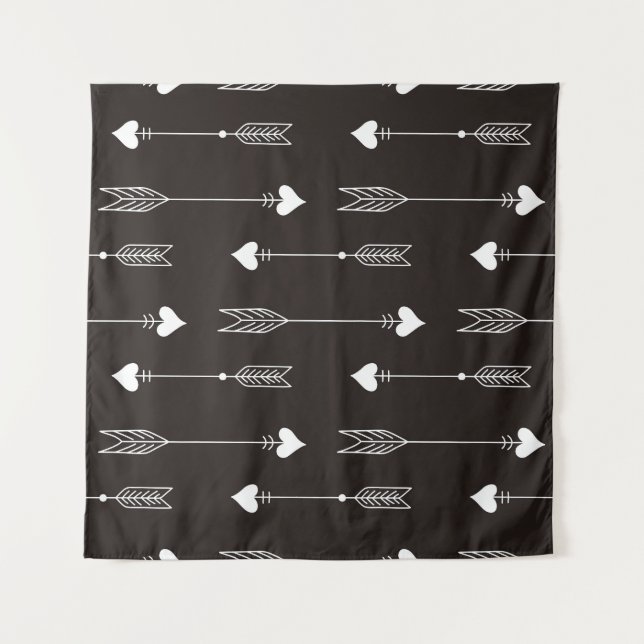 Arrows, hearts, abstract vintage pattern. tapestry (Front)