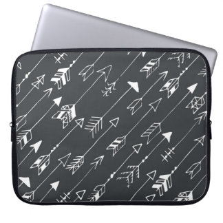 Arrows in Darkness: Hand-Drawn Pattern Laptop Sleeve