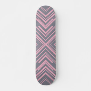 Arrows in Grey and Pink Skateboard