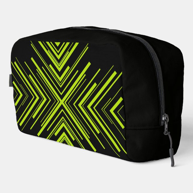 Arrows in Lime Green and Black Dopp Kit (Right Corner)