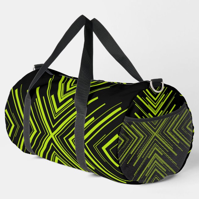 Arrows in Lime Green and Black Duffle Bag (Right Corner)