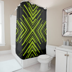 Arrows in Lime Green and Black Shower Curtain
