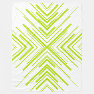 Arrows in Lime Green and White Fleece Blanket