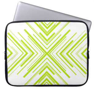 Arrows in Lime Green and White Laptop Sleeve