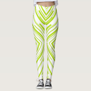 Arrows in Lime Green and White Leggings