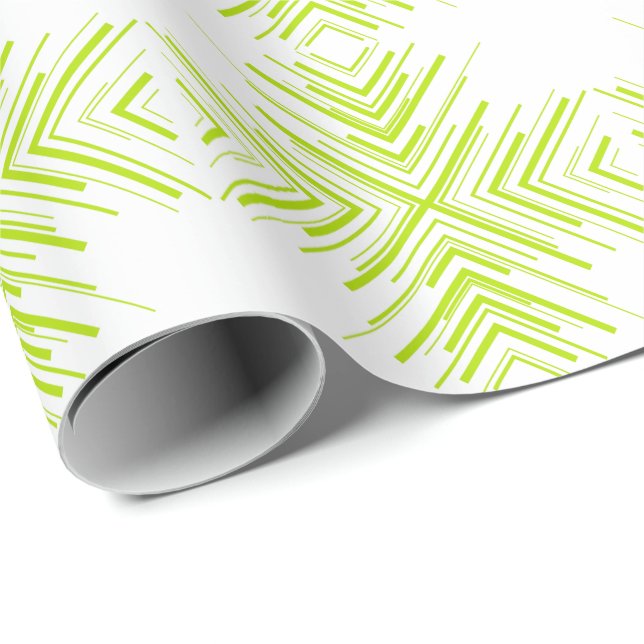 Arrows in Lime Green and White Wrapping Paper (Roll Corner)