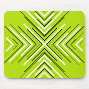 Arrows in Lime Green, Black, and White Mouse Pad