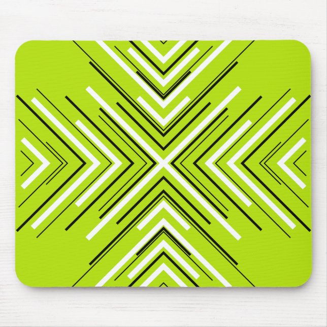 Arrows in Lime Green, Black, and White Mouse Pad (Front)