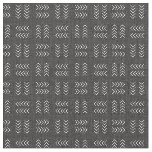 Arrows on Black Linen Fabric