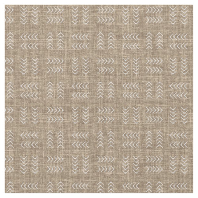 Arrows on Caramel Linen Fabric (Close Up)