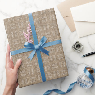 Arrows on Caramel Linen Wrapping Paper