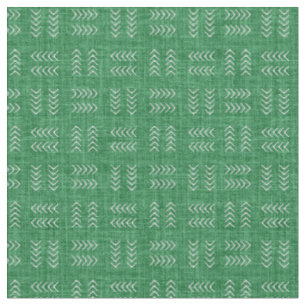 Arrows on Christmas Green Linen Fabric