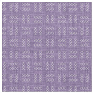 Arrows on Dark Heather Purple Linen Fabric