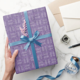 Arrows on Dark Heather Purple Linen Wrapping Paper