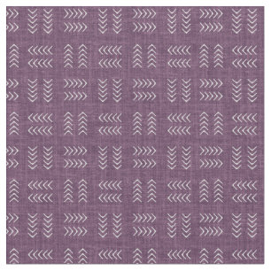 Arrows on Dark Magenta Purple Linen Fabric