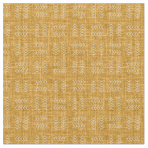 Arrows on Golden Yellow Linen Fabric