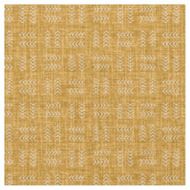 Arrows on Golden Yellow Linen Fabric (Close Up)