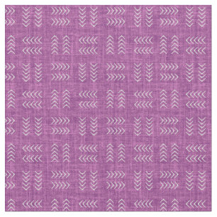 Arrows on Magenta Purple Linen Fabric