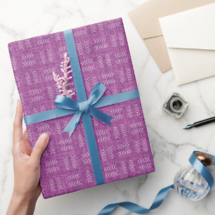 Arrows on Magenta Purple Linen Wrapping Paper
