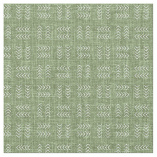 Arrows on Pickle Green Linen Fabric