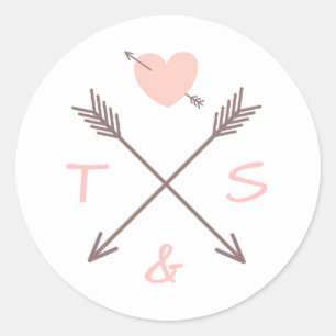 Arrows Pink Heart - Circle Sticker