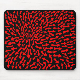 Arrows - Red on Black Mouse Pad
