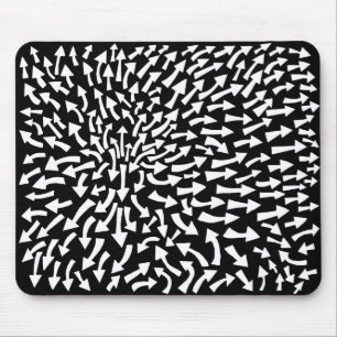 Arrows - White on Black Mouse Pad