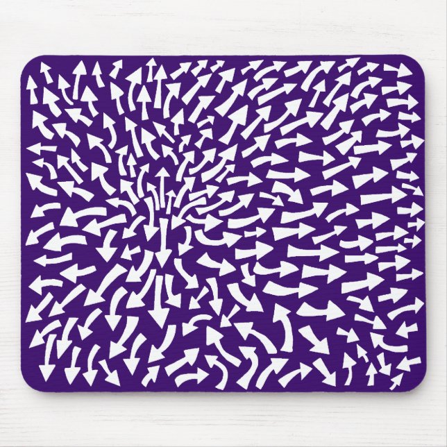 Arrows - White on Deep Purple 330066 Mouse Pad (Front)