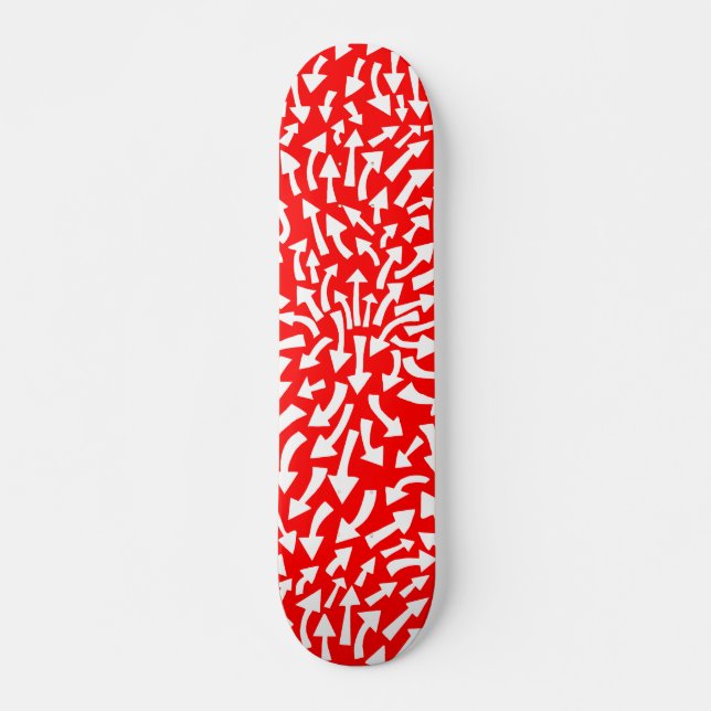 Arrows - White on Red (70s Flashback) Skateboard (Front)