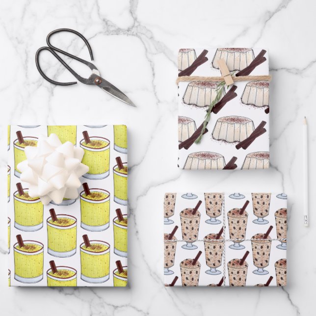 Arroz con Dulce Coquito Tembleque Puerto Rico Wrapping Paper Sheet (Front)