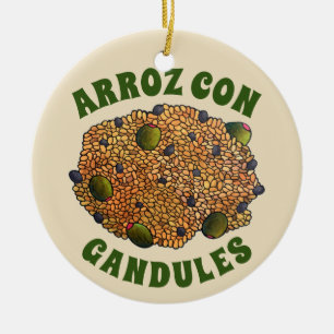 Arroz con Gandules Puerto Rican Food Rice Peas Ceramic Ornament