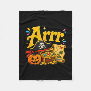 Arrr funny pirate halloween pirate hat pumpkin  fleece blanket