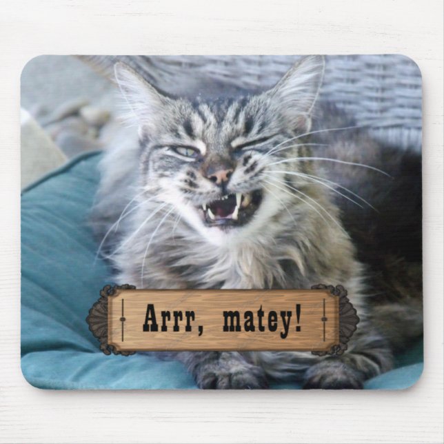 Arrr Matey! Cat Mouse Pad (Front)