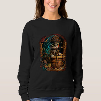 Arrr Meow-ty! Pirate Design with Treasure Chest an Sweatshirt