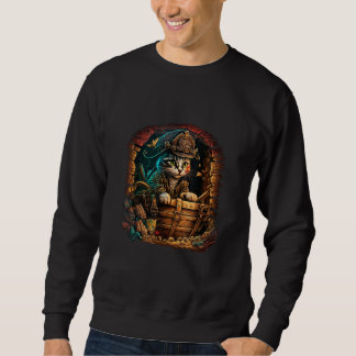 Arrr Meow-ty! Pirate Design with Treasure Chest an Sweatshirt