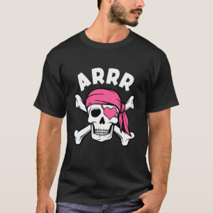 Arrr Pirate Eyepatch Heart Cute Halloween Kids Gir T-Shirt