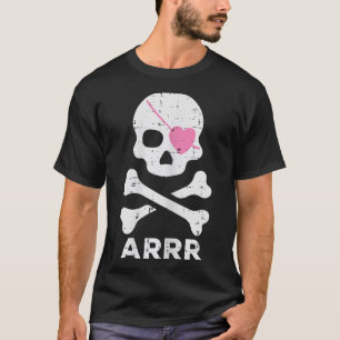 Arrr Pirate Heart Eyepatch Halloween Women T-Shirt