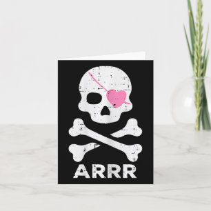 Arrr Pirate Heart Eyepatch Halloween Women Toddler Card